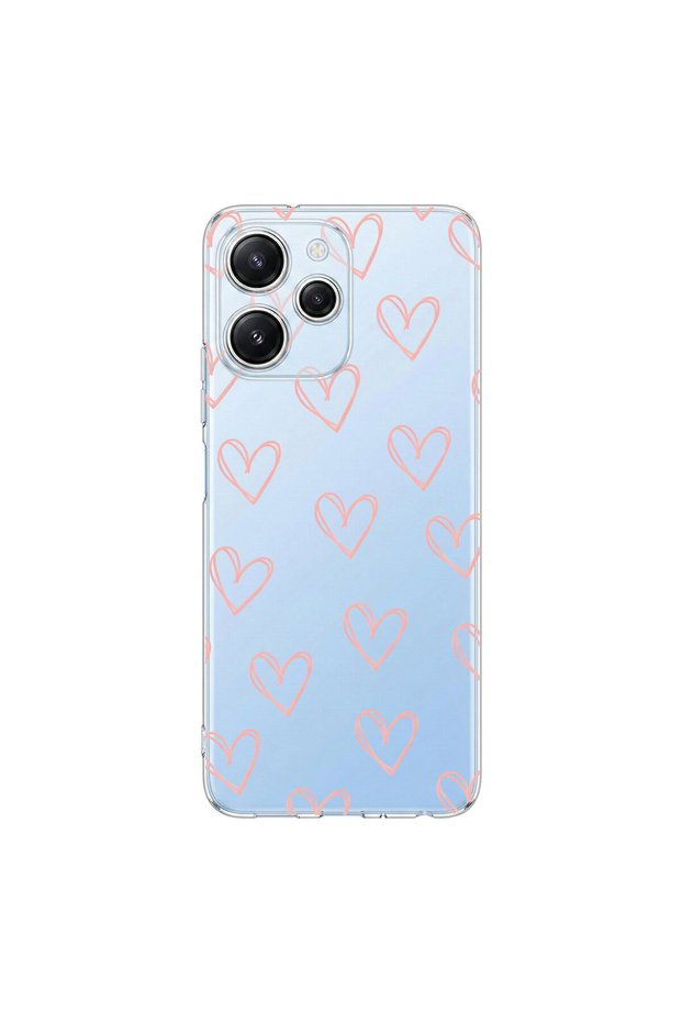 حافظة شفافة متوافقة مع Redmi 12 بتصميم Heart 6