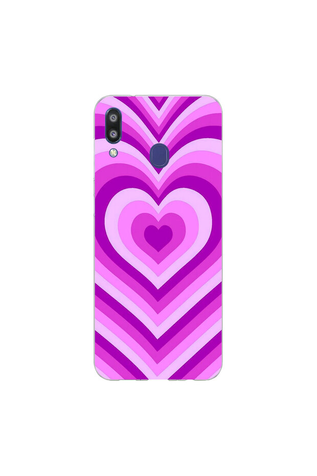 Samsung Galaxy M20 Compatible Heart 2 Design Transparent Case