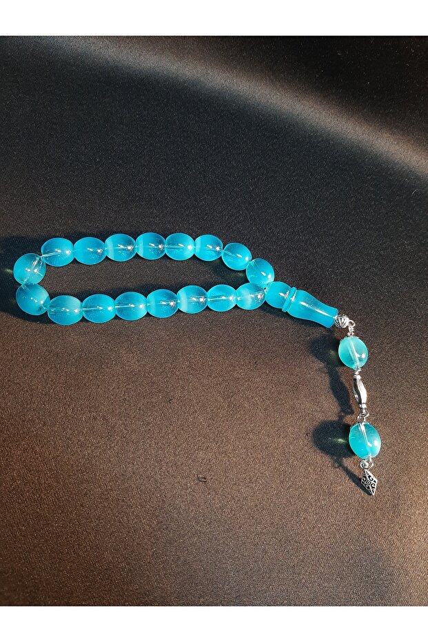 Ice Blue Glass Beads Shaker Prayer Beads