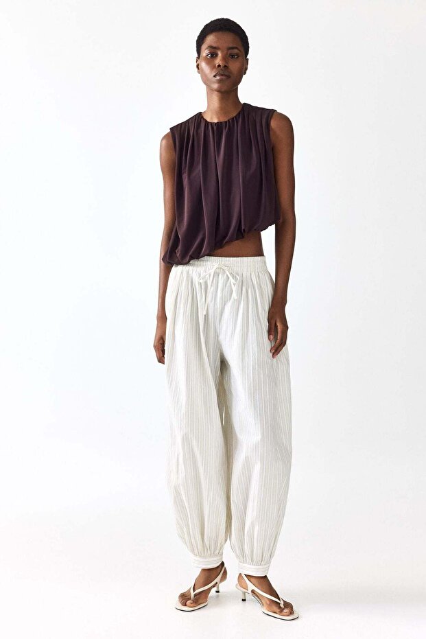 Draped bubble-hem top - 3