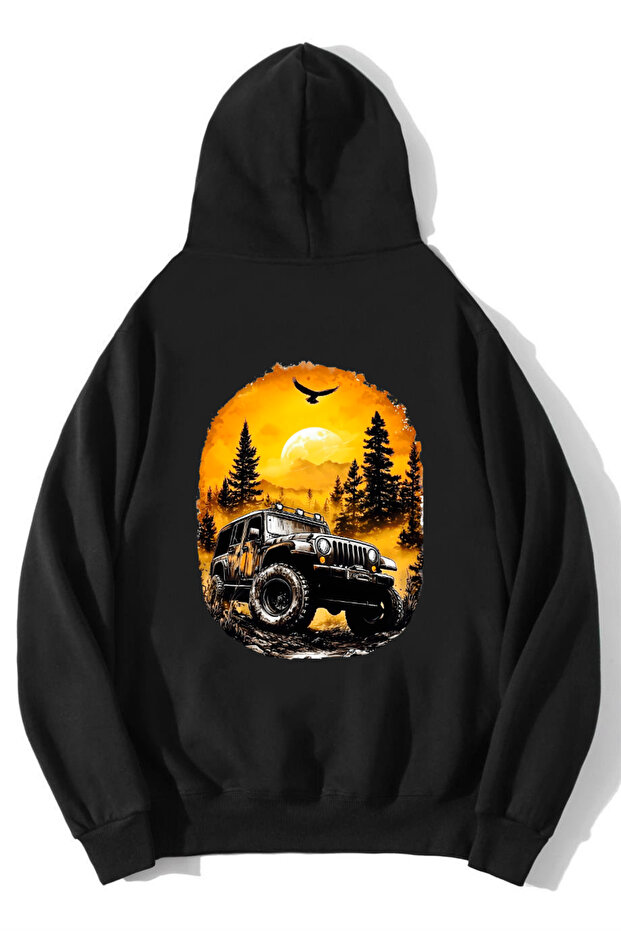 Unisex Oversize Jeep Hoodie Black