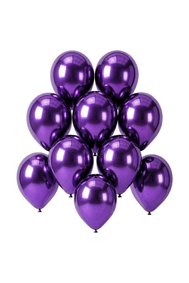 Purple Color Latex Chrome Balloon (15 cm) - 10 Pieces