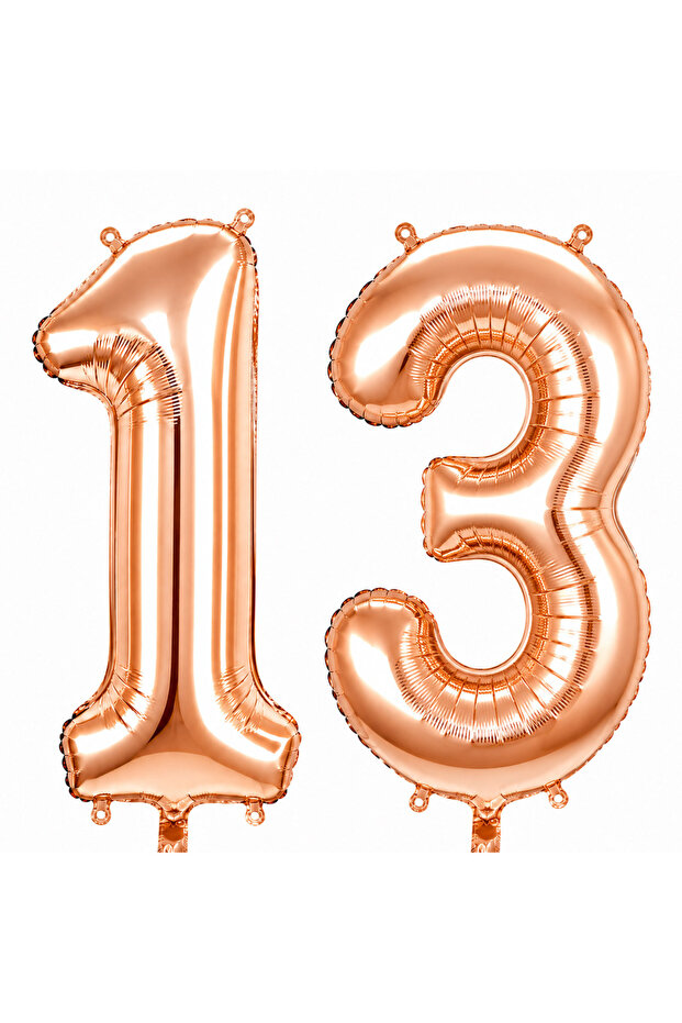 13 Foil Balloons in Rose Gold Color (76 cm)