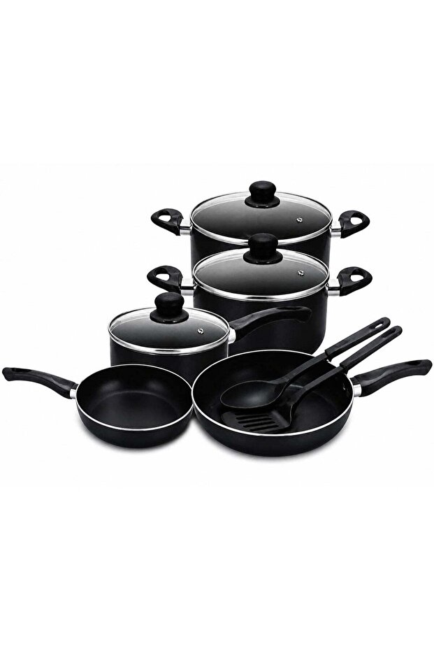Durable Non-Stick Cookware Set – 10-Piece Aluminum Cooking Essentials