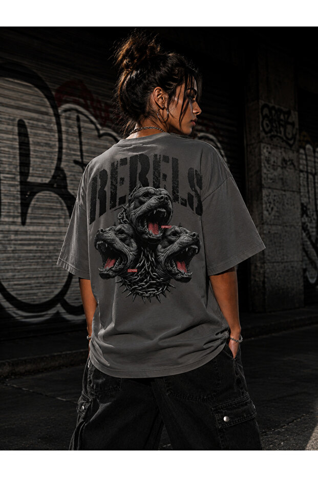 تي شيرت نسائي كبير الحجم مطبوع عليه Rebels Cerberus