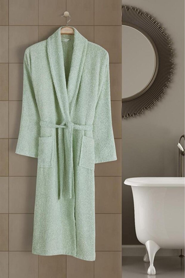 Alora Shawl Collar Bathrobe Size L-Xl Water Green