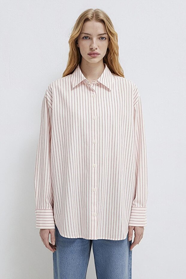 Striped Pink Shirt Oversized / Wide Fit 1211393-91489
