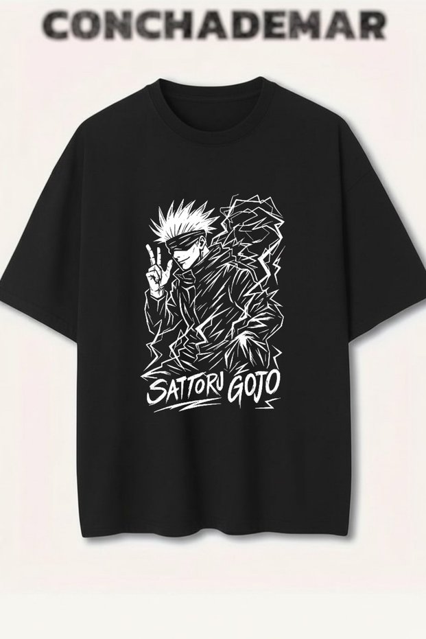 Sattoru Gojo Printed Colorful Oversize T-Shirt Printed Premium Oversize Cotton T-Shirt