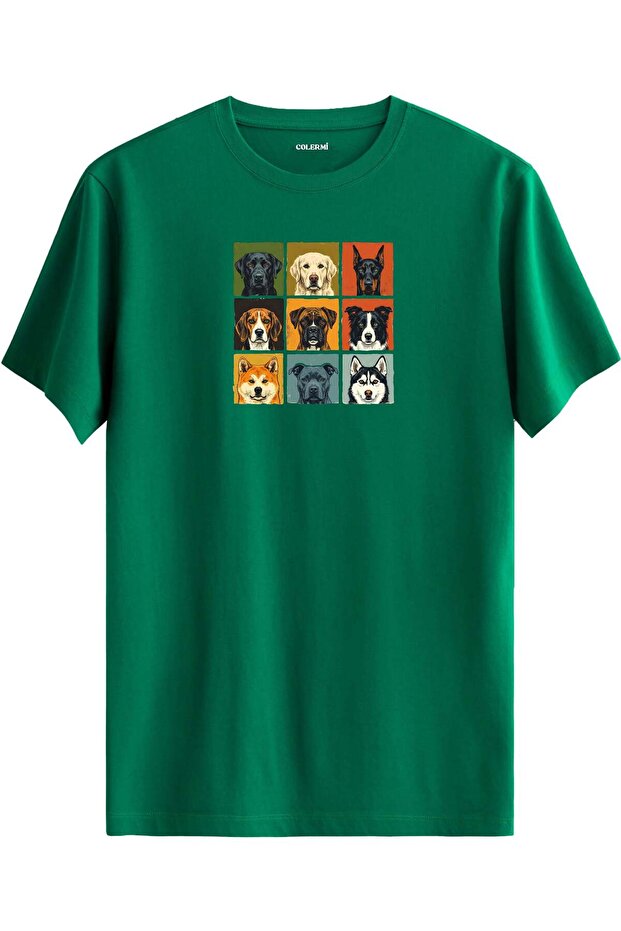 Retro Dog Collage Design T-Shirt