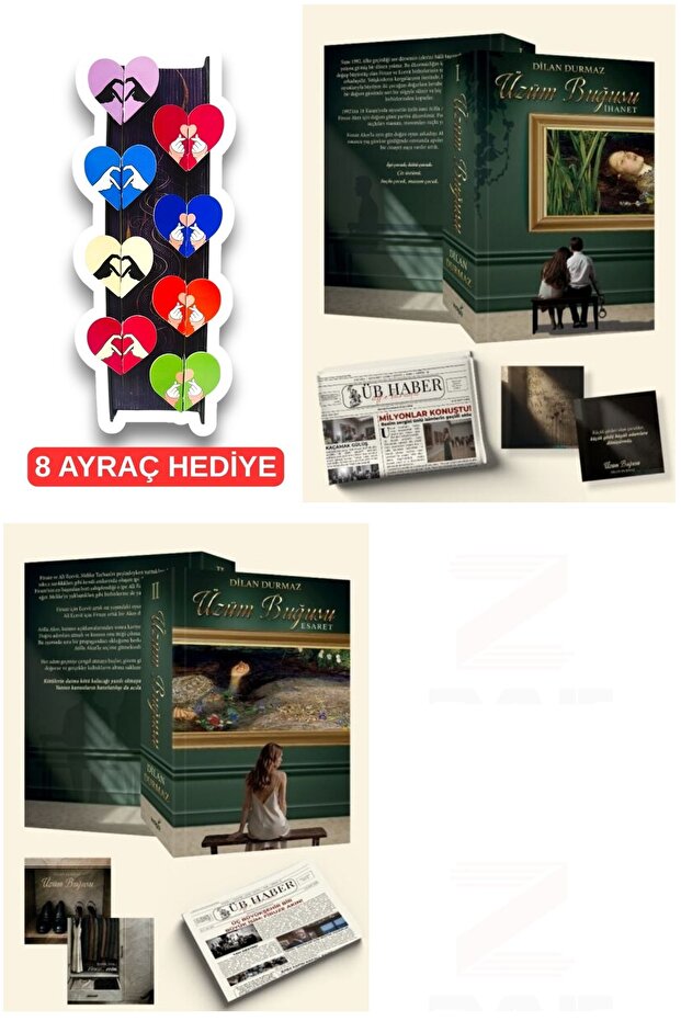 Dilan Durmaz 1-2 Karton Kapak-2 Kitap Set-8'li Özel Tasarım Kalp Ayraç Hediyeli