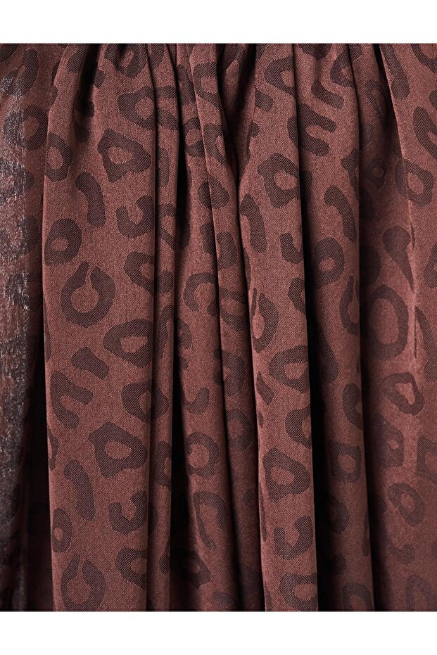 Leopard Pattern Shawl Dark Brown - 2
