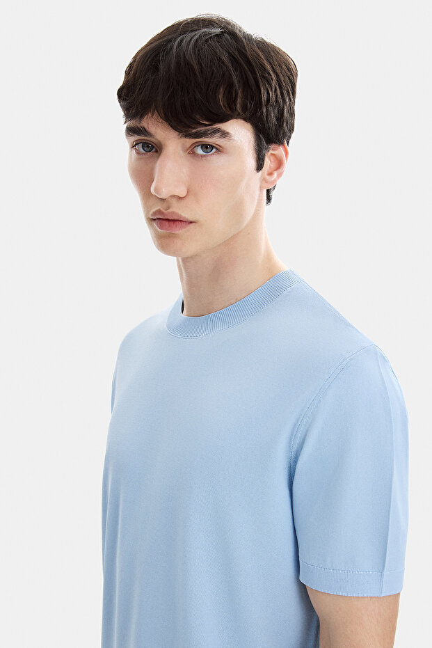 Blue Men's Knitwear Polo T-Shirt B35S40019