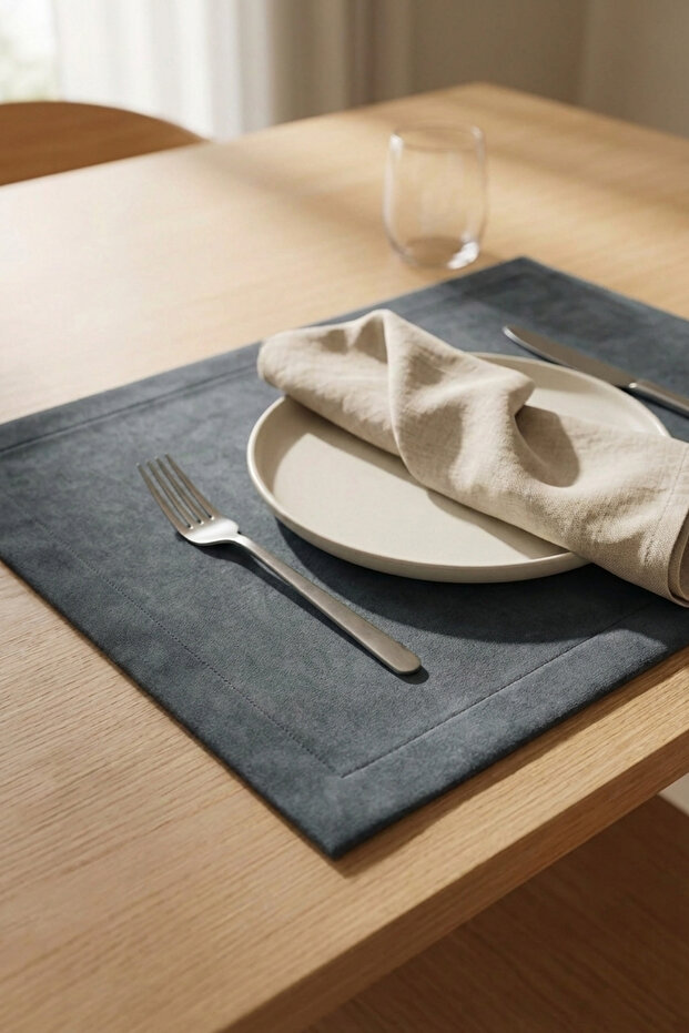 Barcelona Velvet Textured 6-Piece American Service Set Gray