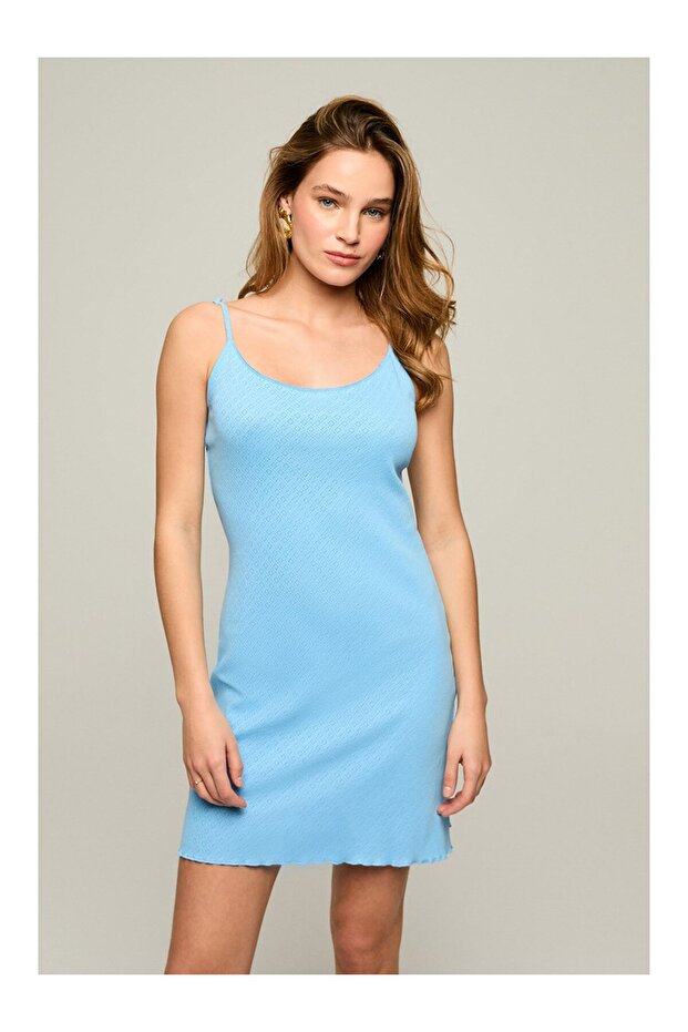 Pera Pointel Patterned Strap Nightgown - 2
