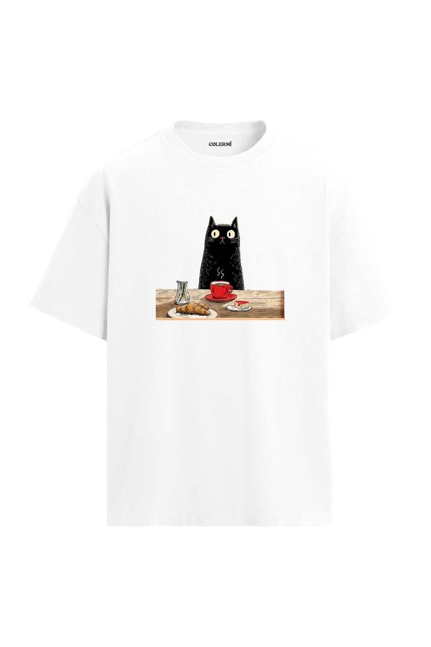 Cat Printed Oversize T-Shirt