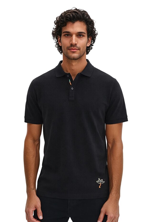 Ar-Ma Men's Polo Collar T-Shirt Unprinted Basic Knitted Fabric Regular Fit 100% Cotton 30/1 Double Collar Peny