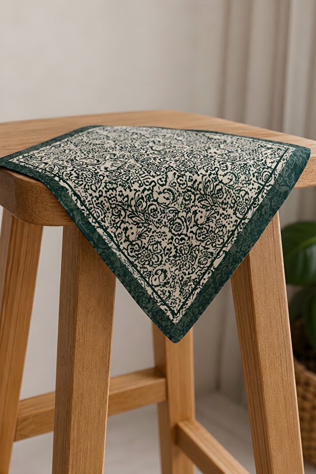 Emerald Green Ethnic Patterned Bandana