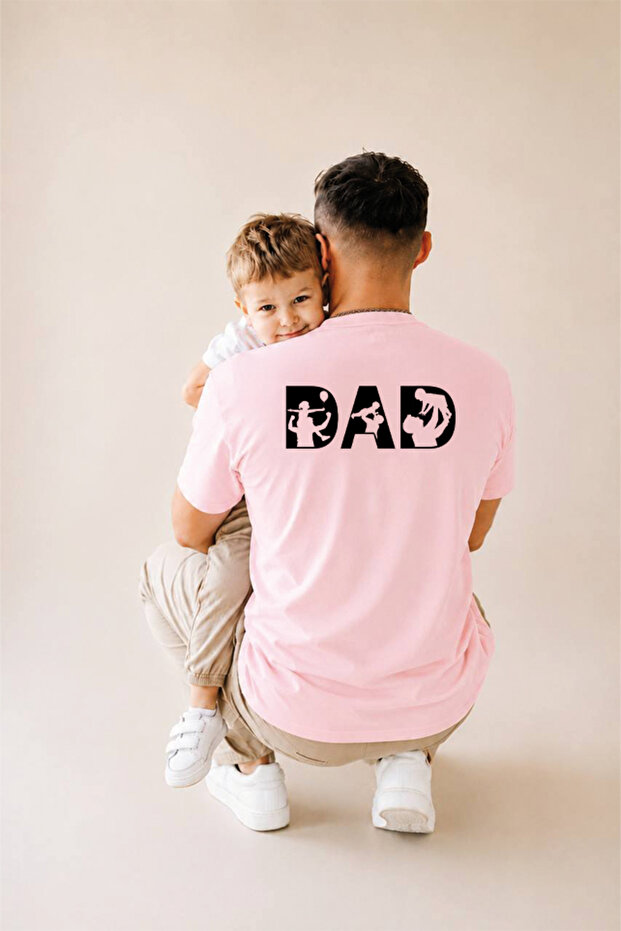 Father's Day Gift, Father-Child Combination, 100% Cotton Oversize T-Shirt