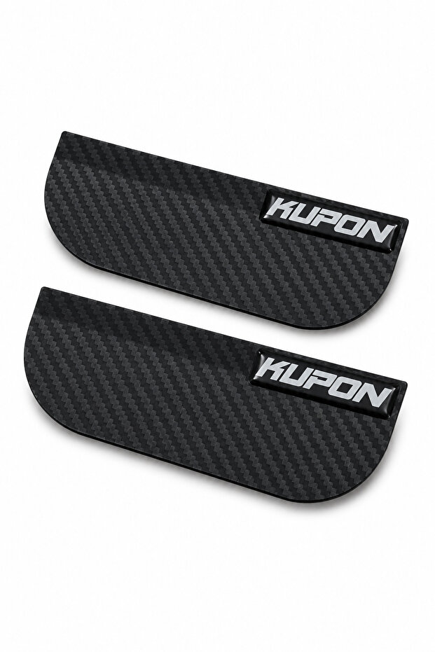 Kupon Logo Carbon Patterned Side Mirror Rain Protector Visor Set of 2