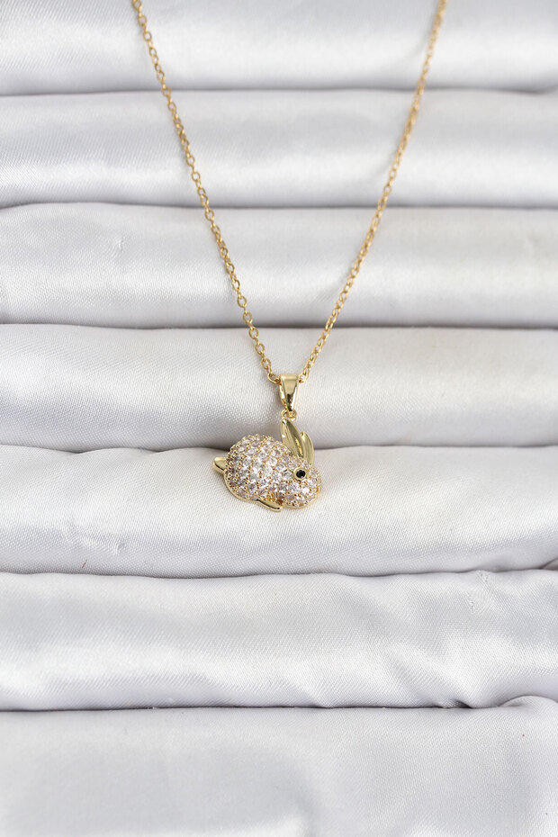Chain Gold Color Zircon Stone Rabbit Model Women's Necklace - Ebj260612W43937
