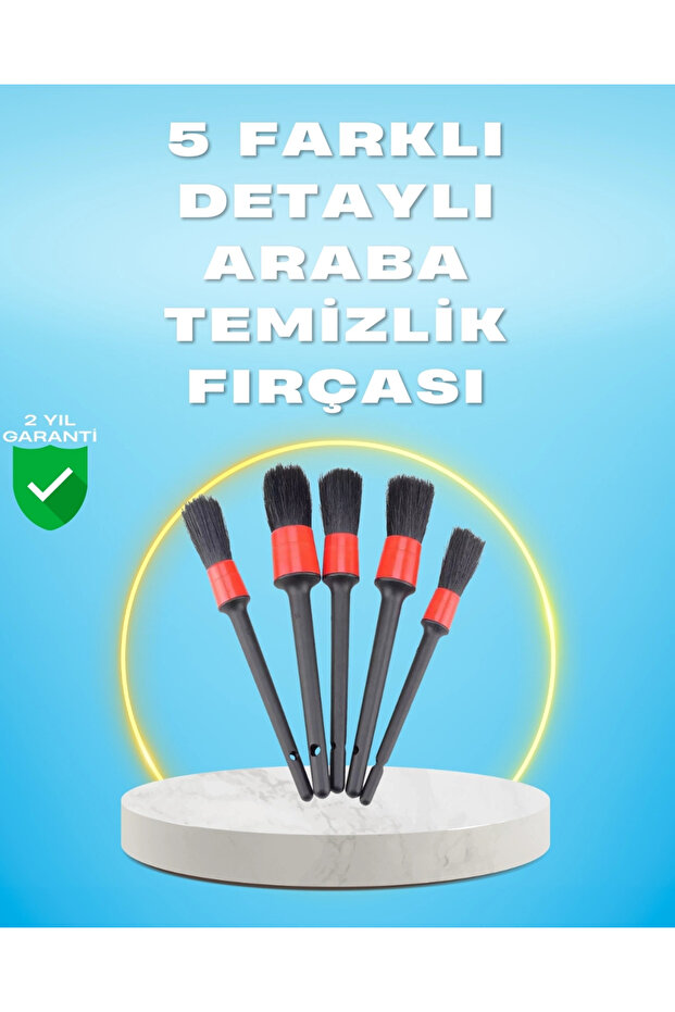 5-Piece Car Cleaning Brushes - Deep Cleaning with Different Size Brushes