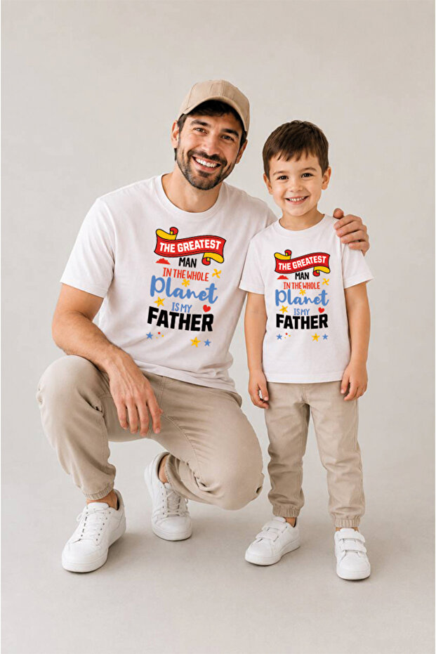 Father Son Combination Sold as a Single Item 100% Cotton Oversize T-Shirt Father's Day Gift