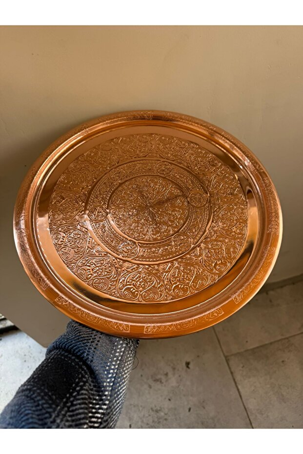 33 cm Copper Tray with Pattern