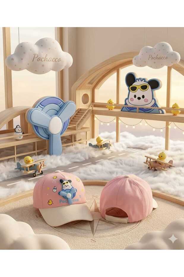 Premium Unisex 5-10 Years Old Pink Children's Hat with Bear Toy Figure
