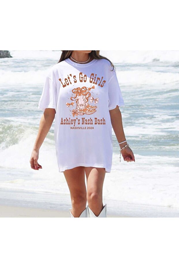 Printed White Oversize Loose Boyfriend T-Shirt