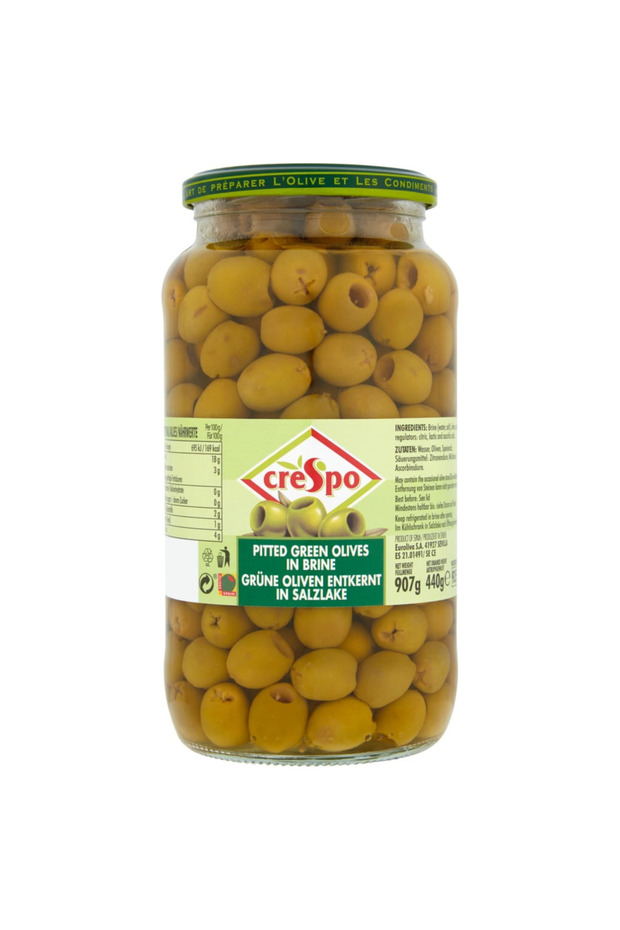 PITTED GREEN OLIVES (JAR) 6X907GR