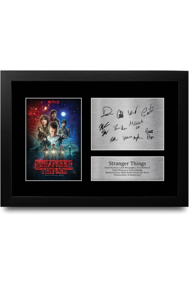FR A4 Stranger Things Cast Millie Bobby Brown Gifts Printed Signed Autograph Picture for TV Memorabilia Fans - A4 Framed
