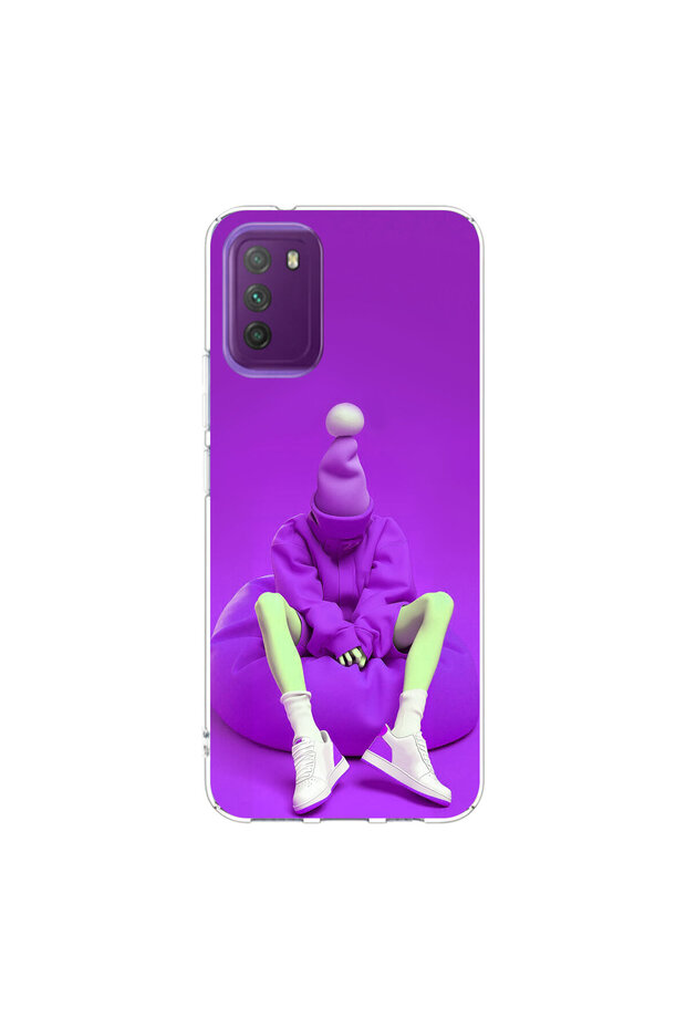 Poco M3 Compatible No Face 6 Design Transparent Case