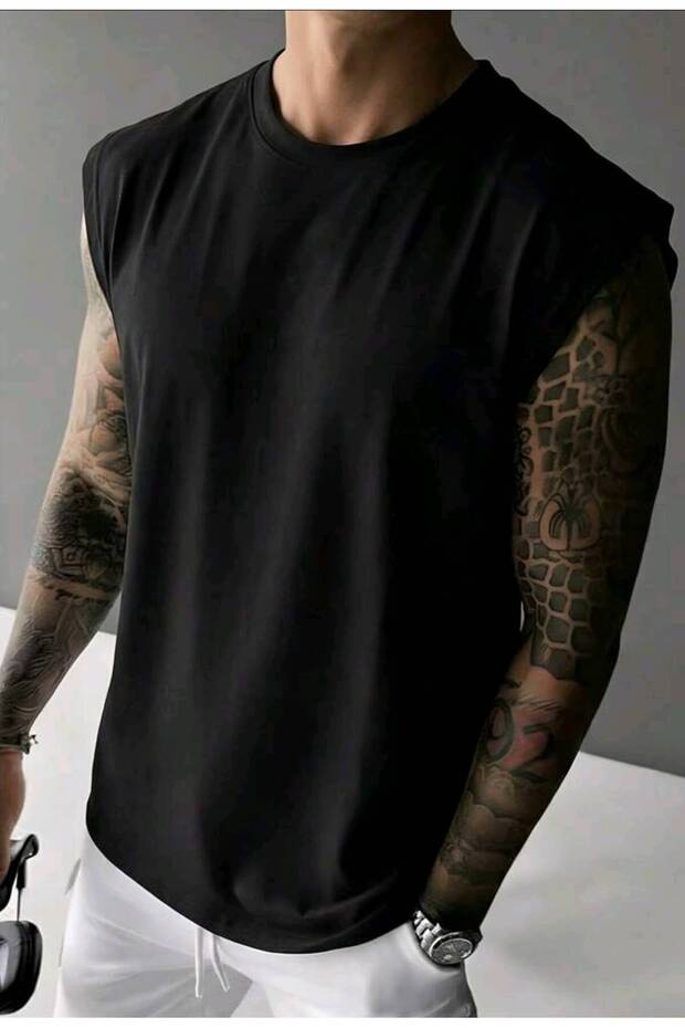 Men's Zero Sleeve (Plain Unprinted) Sleeveless Sports Athlete Tank Top