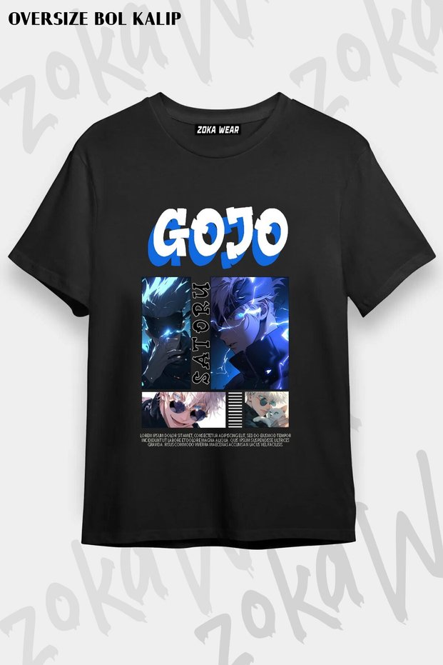 Unisex Loose Fit Jujutsu Kaisen Gojo Satoru V3 Printed T-Shirt