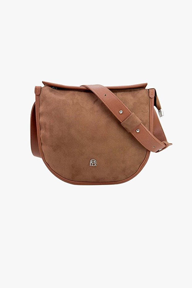 67-7199 Women's Suede Tan Crossbody Bag