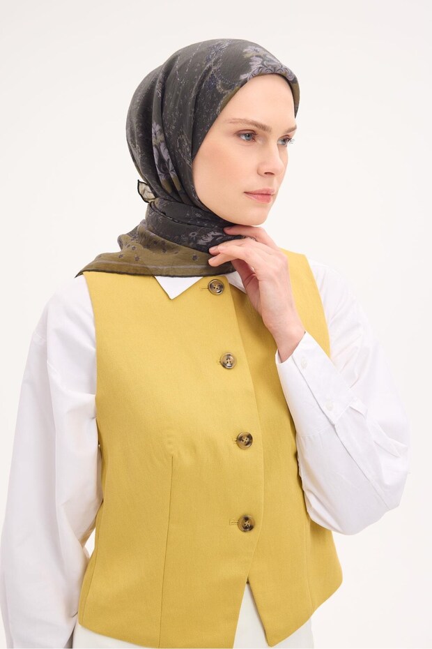 وشاح تينسل مونار بنمط جيشي أخضر 90x90