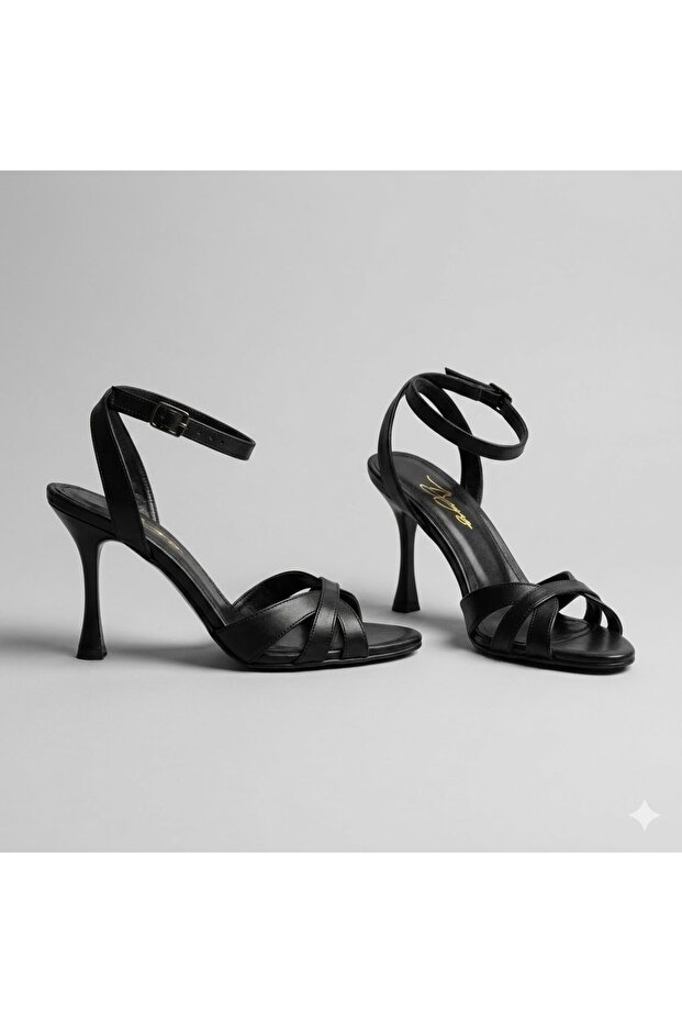 (White) Women's Heeled Sandals Black