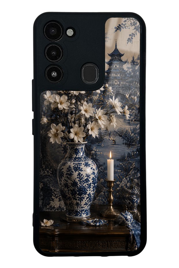 Tecno Spark 8C Blue Pagoda Elegance Design Glossy Phone Case