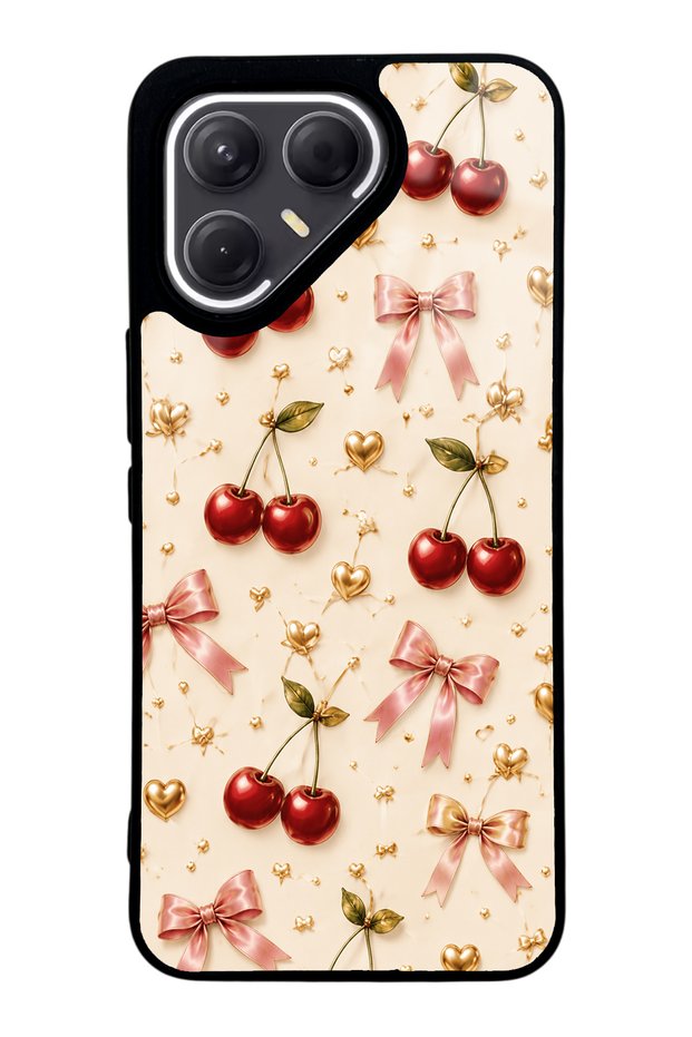Tecno Pova 7 Pro Cherry Ribbon Luxury Design Glossy Phone Case