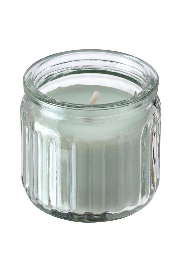 HÖKGÖK Scented candle in glass, Apple light green, 12 hr