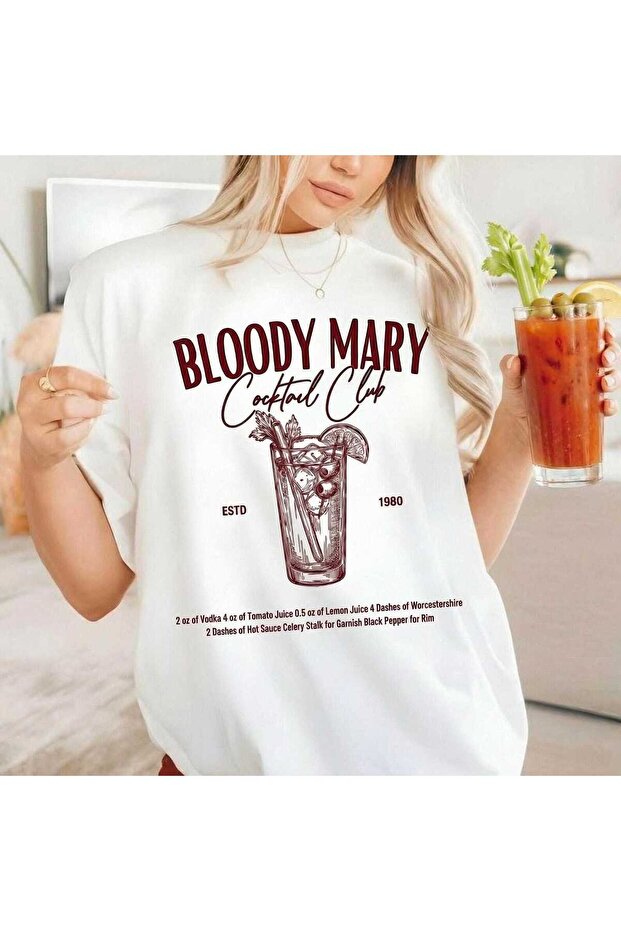 Bloody Marry Printed Unisex Oversize T-Shirt