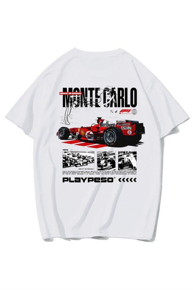 Unisex Oversize Monte Carlo F1 T-Shirt (White)