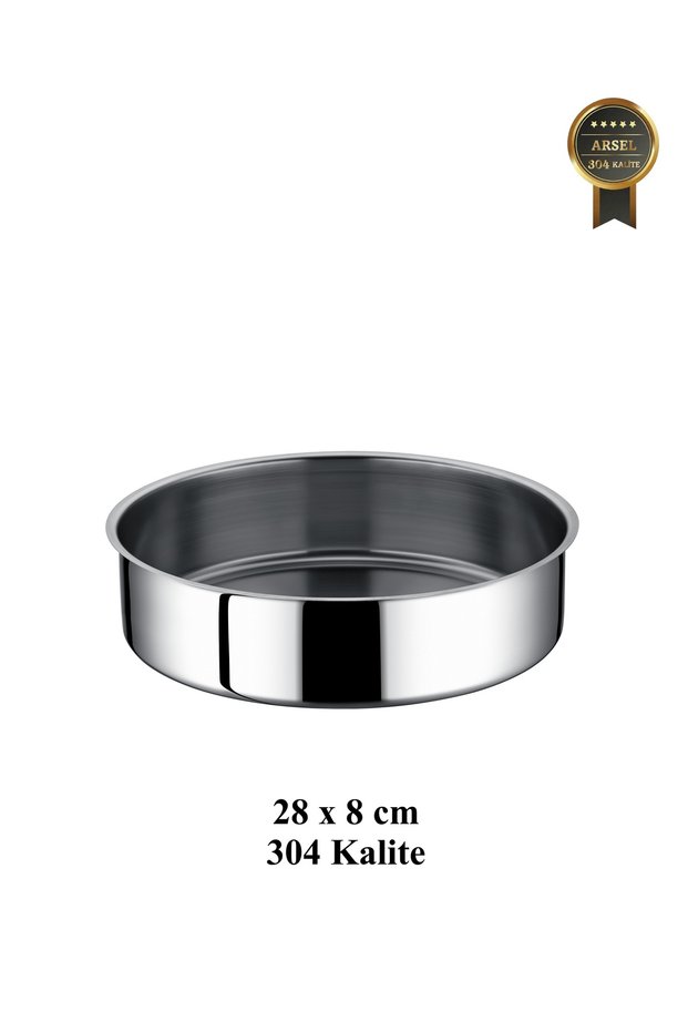 Stainless Steel Oven Tray Deep 28 cm Round Baklava, Pastry, Food, Dessert 304 Quality 18/10