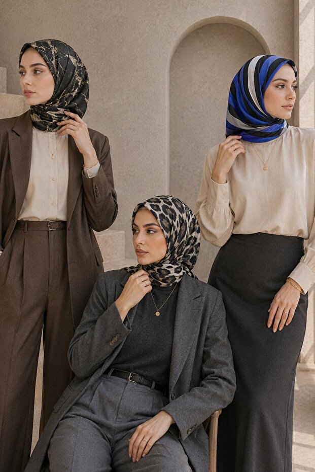 وشاح من القطن الناعم بنمط رخامي، مخطط، ونقشة جلد الفهد، اشترِ 3 واحصل على 2