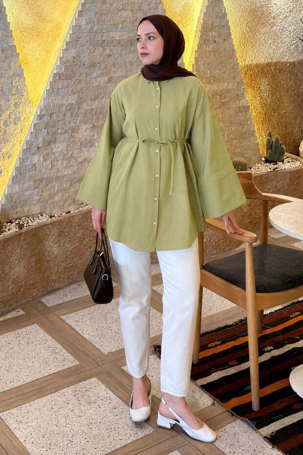 Cupra Belden Drawstring Hijab Shirt Oil Green