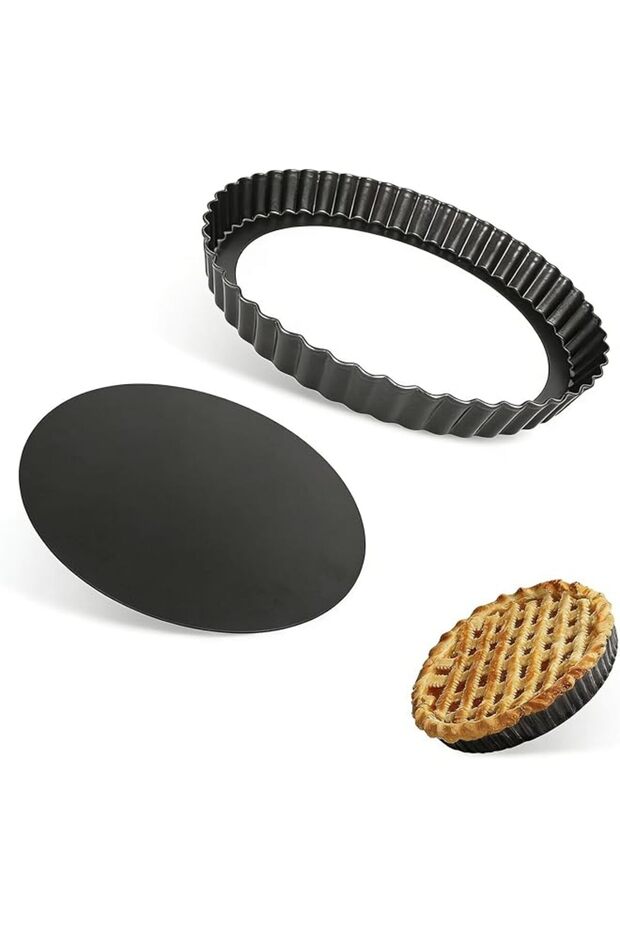 24cm Fluted Round Quiche Pan with Removable Base