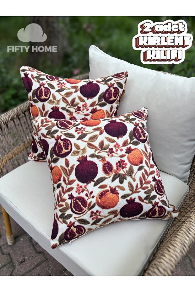 2 Pieces of Kirlent Case 43X43 cm Digital Printing Summer-Themed Garden Balcony Decorative Pillowcase