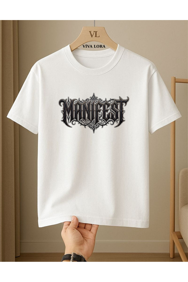 Manifesto Printed Cyclone Collar 100% Cotton Regular Women's T-Shirt