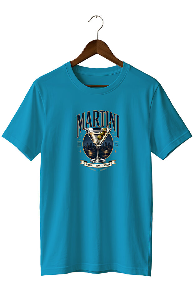 Martini Cocktail Unisex Cocktail Printed Regular Fit Crew Neck T-Shirt