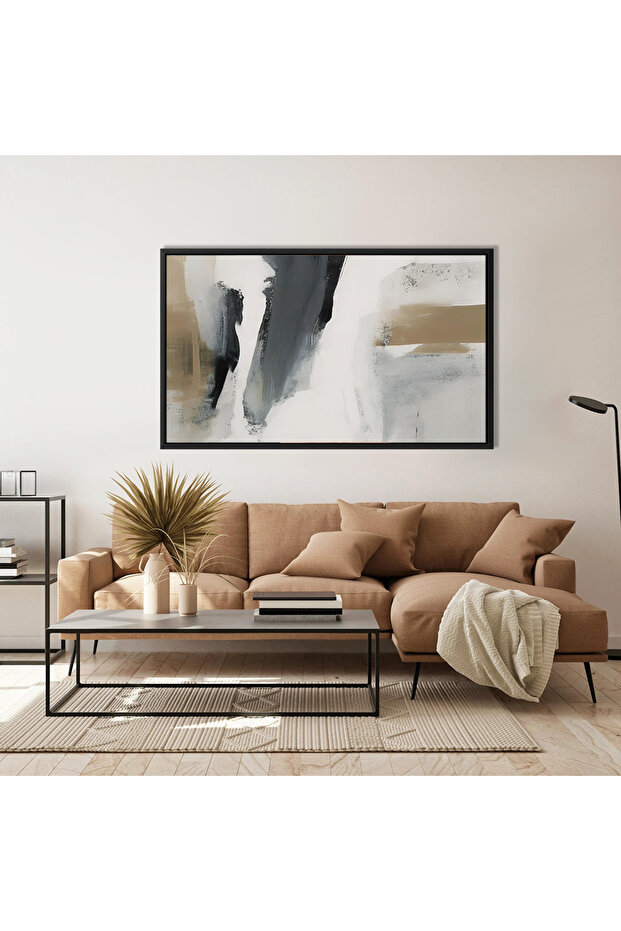 Abstract art paintings - gold frame